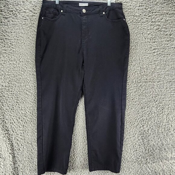 Catherines Jeans Womens 16W Petite Black Stretch High Rise Straight *GUC* - Picture 1 of 11